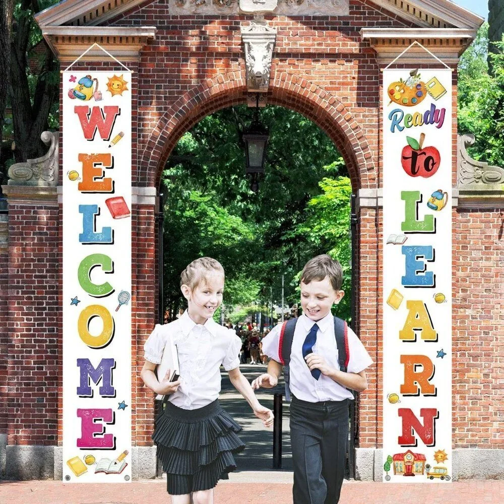 WELCOME BACK TO SCHOOL HANGING BANNERS -READY TO LEARN DOOR WALL SIGN CLASSROOM